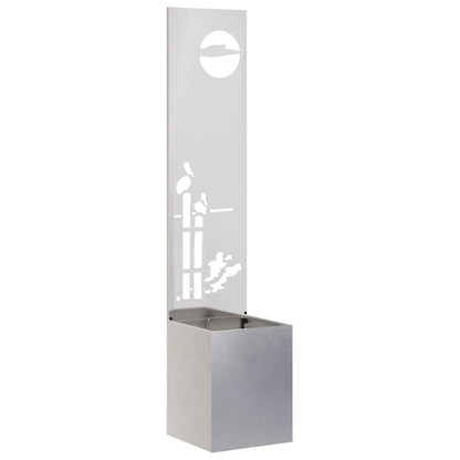 Garten Sichtschutz-Leinwand Silber 32 x 140 cm Edelstahl