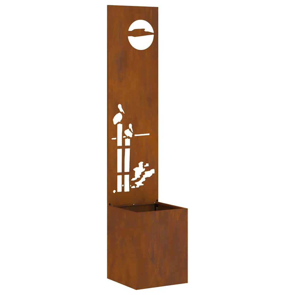 Garten Sichtschutz-Leinwand Rostig 32 x 140 cm Wetterfeststahl