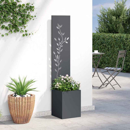 Garten Sichtschutz-Leinwand Floral Anthrazit 32 x 140 cm