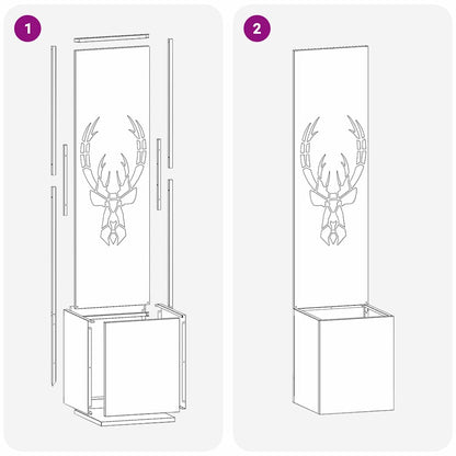 Garten Sichtschutz-Leinwand Tiermuster Schwarz 32 x 140 cm
