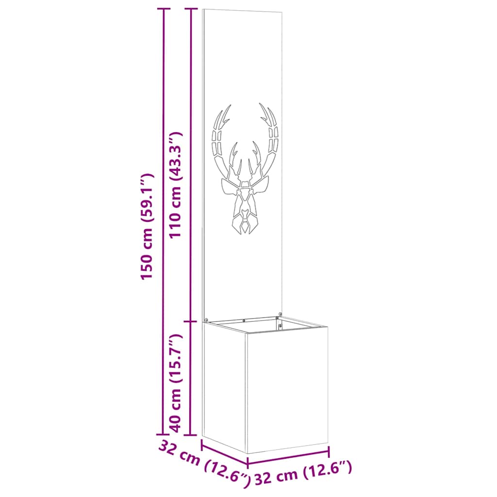 Garten Sichtschutz-Leinwand Tiermuster Schwarz 32 x 140 cm