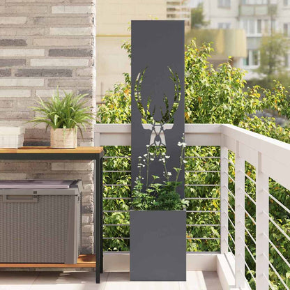 Garten Sichtschutz-Leinwand Tiermuster Anthrazit 32 x 140 cm