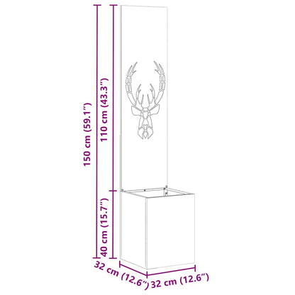 Garten Sichtschutz-Leinwand Silber 32 x 140 cm Edelstahl