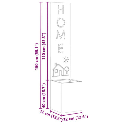 Garten Sichtschutz-Leinwand Silber 32 x 140 cm Edelstahl