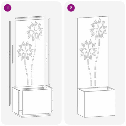 Garten Sichtschutz-Leinwand Floral Weiß 50 x 140 cm