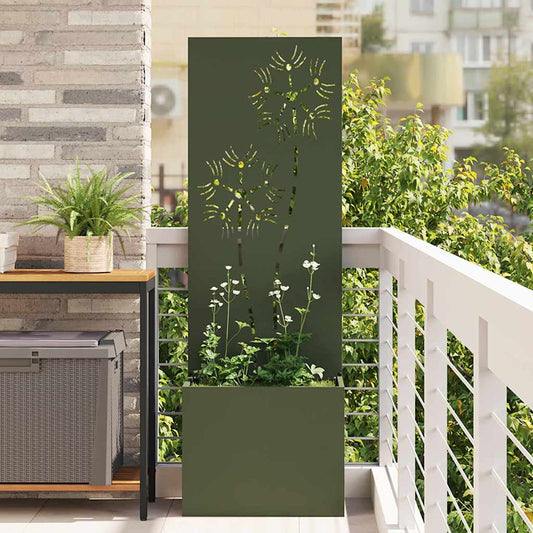Garten Sichtschutz-Leinwand Floral Olivgrün 50 x 140 cm