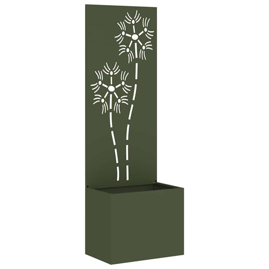 Garten Sichtschutz-Leinwand Floral Olivgrün 50 x 140 cm