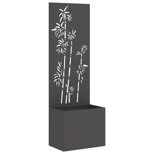 Garten Sichtschutz-Leinwand Floral Schwarz 50 x 140 cm