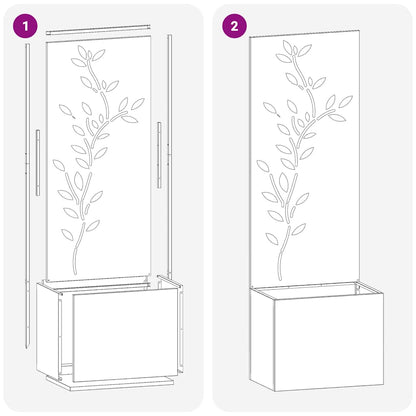 Garten Sichtschutz-Leinwand Floral Weiß 50 x 140 cm