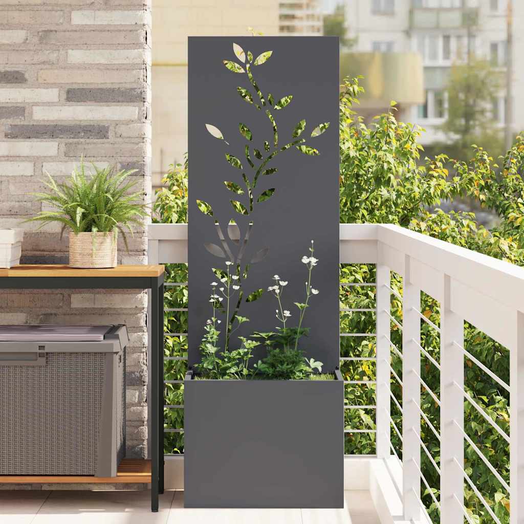 Garten Sichtschutz-Leinwand Floral Anthrazit 50 x 140 cm