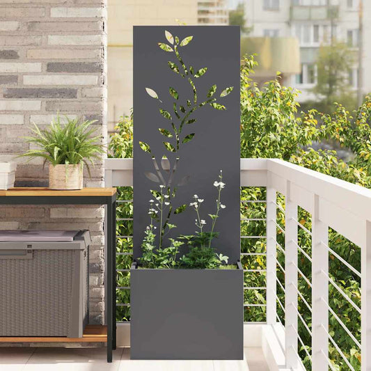 Garten Sichtschutz-Leinwand Floral Anthrazit 50 x 140 cm