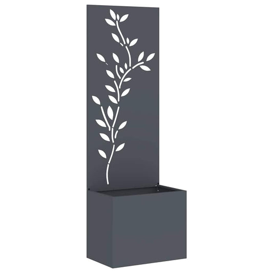 Garten Sichtschutz-Leinwand Floral Anthrazit 50 x 140 cm