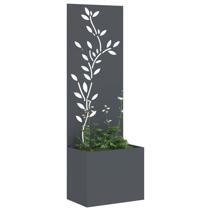 Garten Sichtschutz-Leinwand Floral Anthrazit 50 x 140 cm
