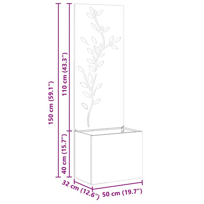 Garten Sichtschutz-Leinwand Floral Anthrazit 50 x 140 cm