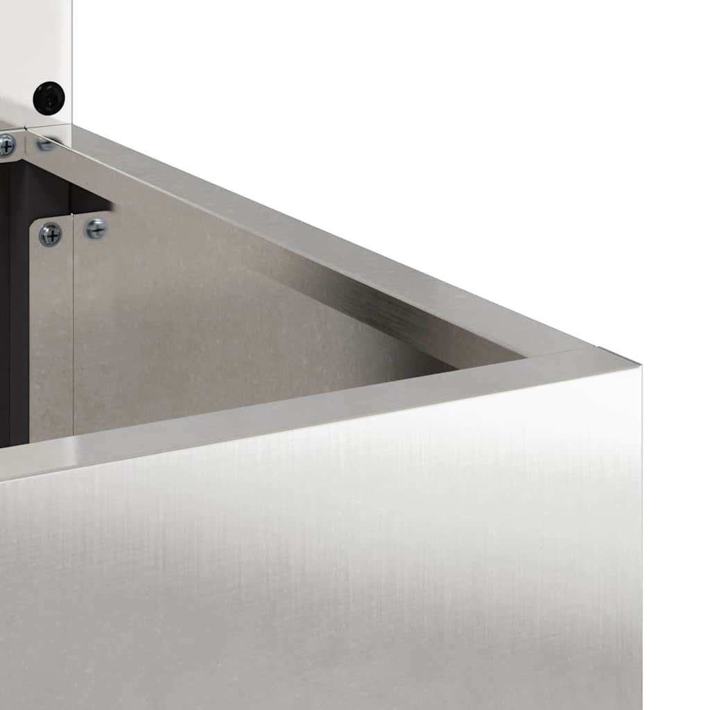 Garten Sichtschutz-Leinwand Floral Silber 50 x 140 cm Edelstahl