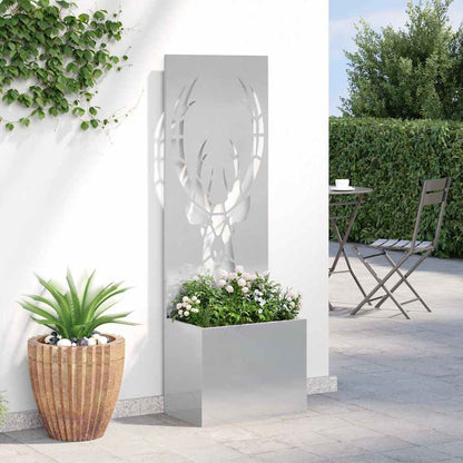 Garten Sichtschutz-Leinwand Silber 50 x 140 cm Edelstahl
