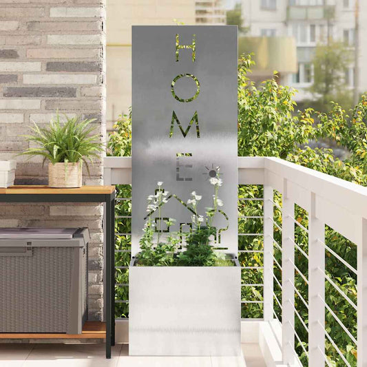 Garten Sichtschutz-Leinwand Silber 50 x 140 cm Edelstahl