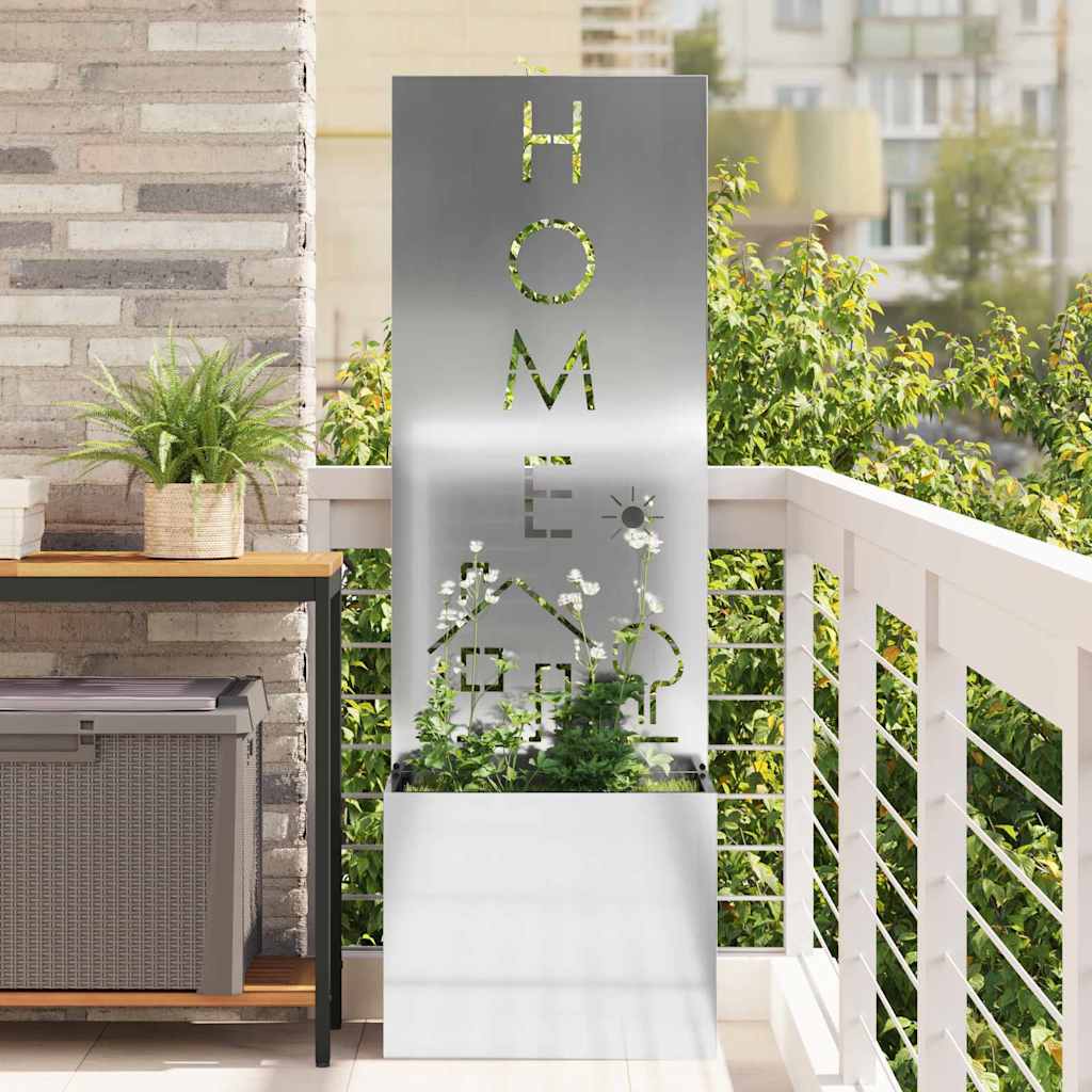 Garten Sichtschutz-Leinwand Silber 50 x 140 cm Verzinkter Stahl