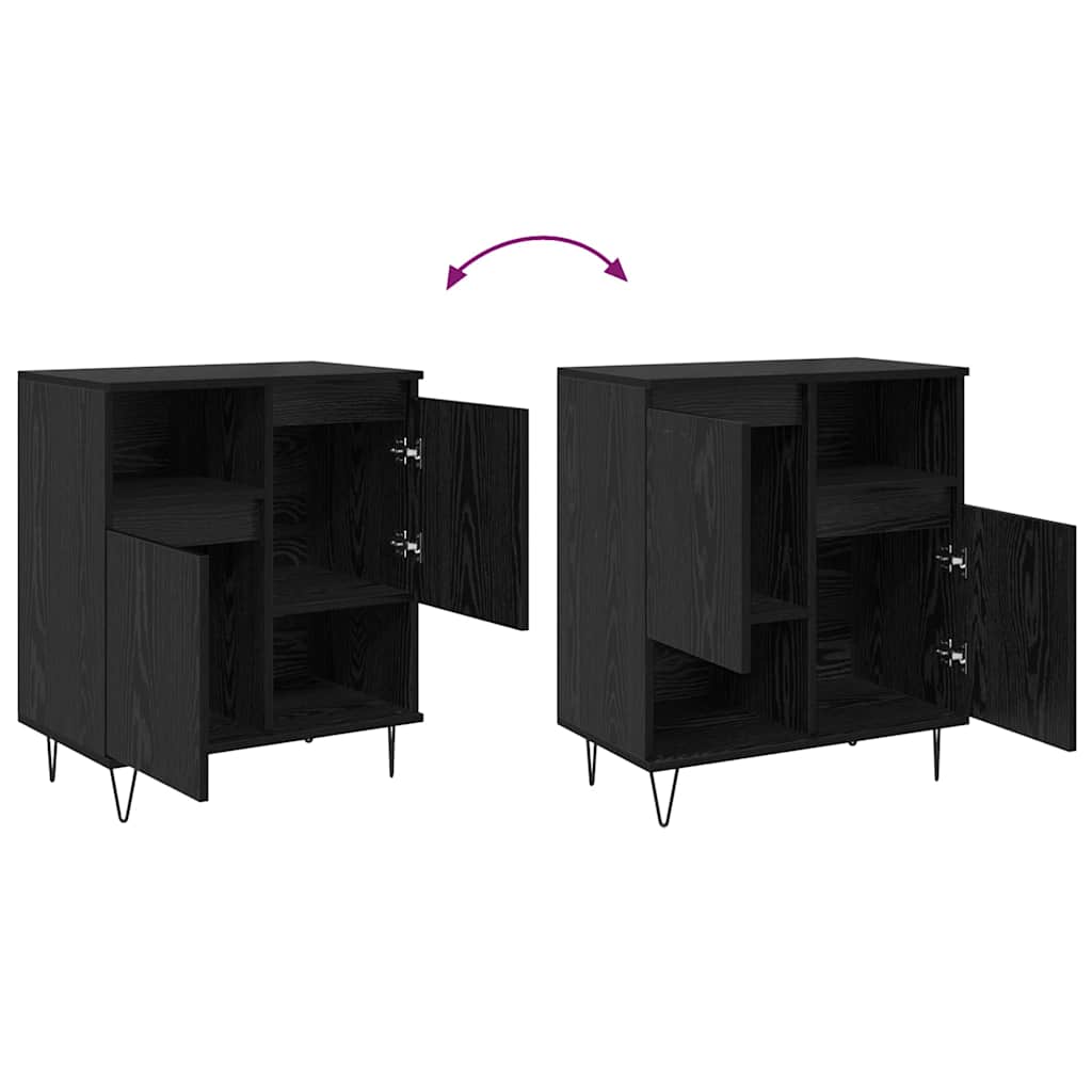 Sideboard Schwarz Eichen-Optik 60 x 35 x 70 cm Holzwerkstoff