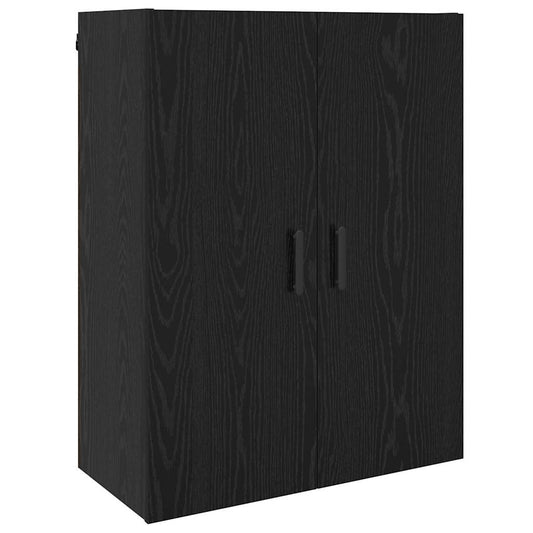 Wandschrank Schwarz Eichen-Optik 69.5 x 34 x 90 cm