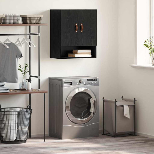 Wandschrank Schwarz Eichen-Optik 60 x 31 x 70 cm Holzwerkstoff