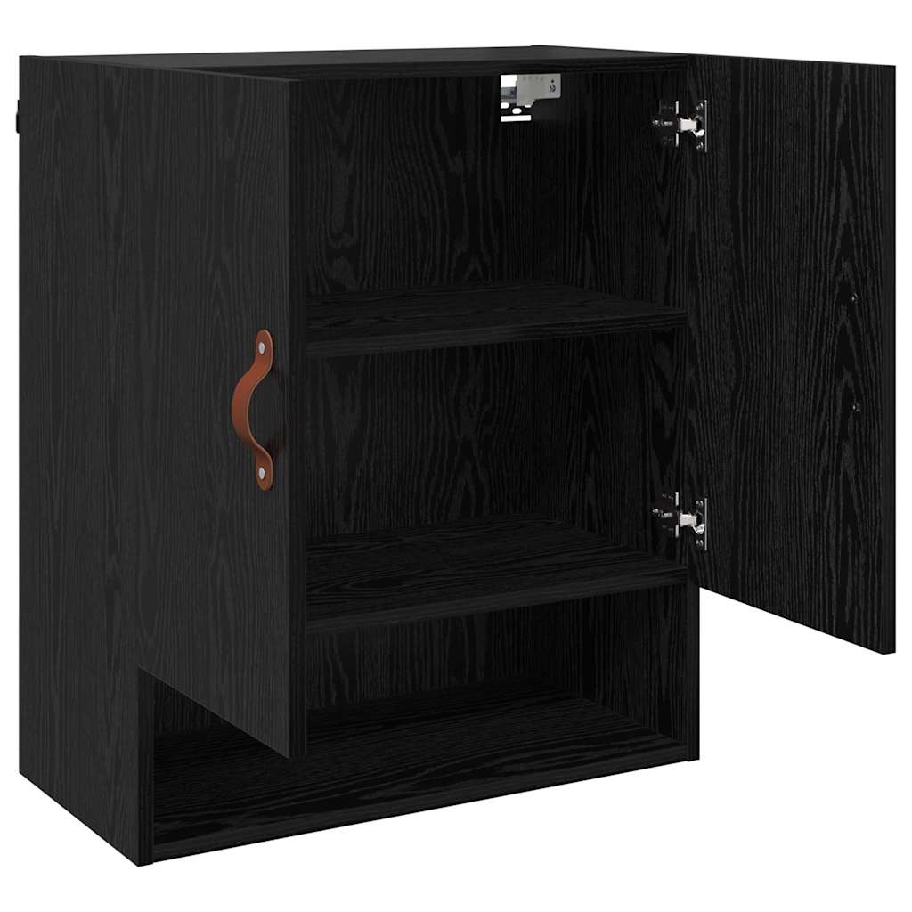 Wandschrank Schwarz Eichen-Optik 60 x 31 x 70 cm Holzwerkstoff