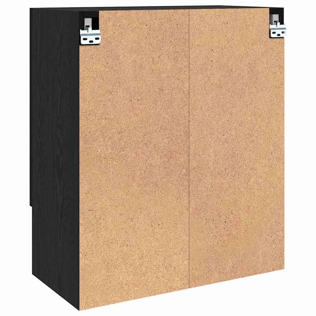 Wandschrank Schwarz Eichen-Optik 60 x 31 x 70 cm Holzwerkstoff