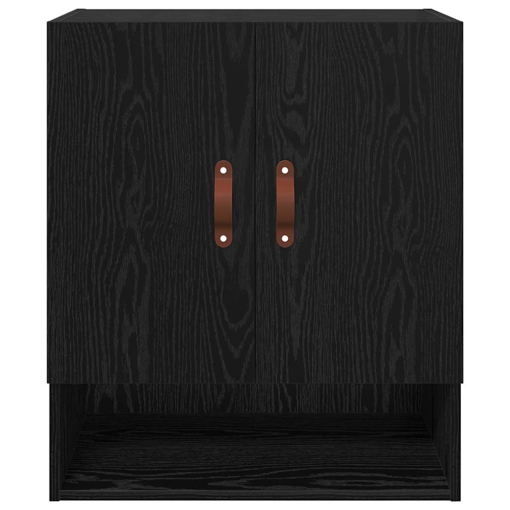 Wandschrank Schwarz Eichen-Optik 60 x 31 x 70 cm Holzwerkstoff