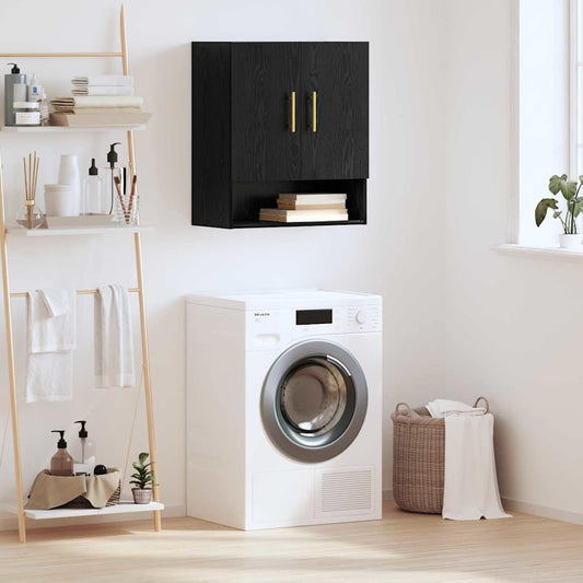 Wandschrank Schwarz Eichen-Optik 60 x 31 x 70 cm Holzwerkstoff