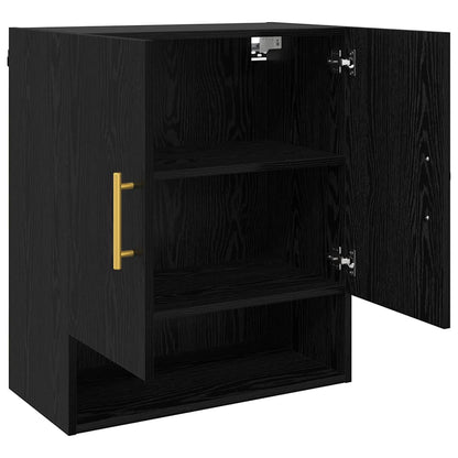 Wandschrank Schwarz Eichen-Optik 60 x 31 x 70 cm Holzwerkstoff