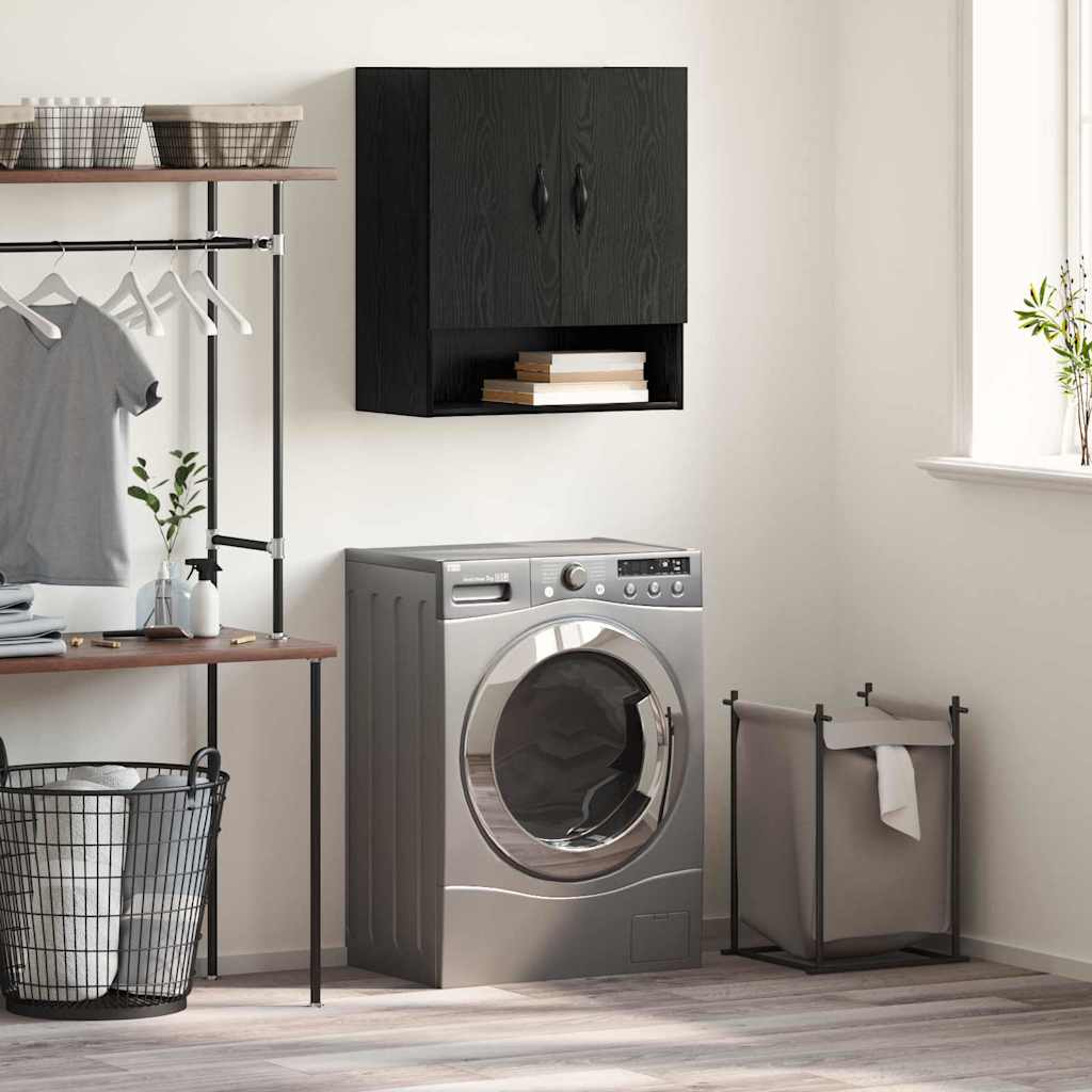 Wandschrank Schwarz Eichen-Optik 60 x 31 x 70 cm Holzwerkstoff