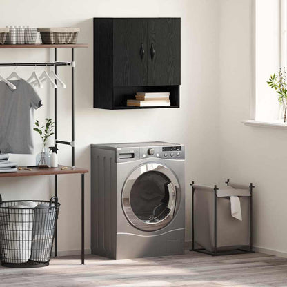 Wandschrank Schwarz Eichen-Optik 60 x 31 x 70 cm Holzwerkstoff