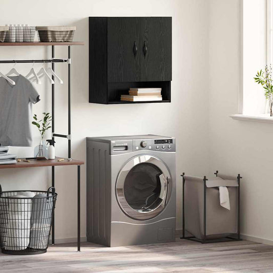 Wandschrank Schwarz Eichen-Optik 60 x 31 x 70 cm Holzwerkstoff