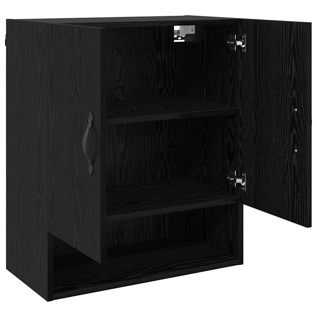 Wandschrank Schwarz Eichen-Optik 60 x 31 x 70 cm Holzwerkstoff