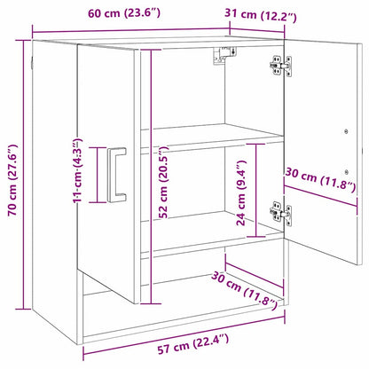 Wandschrank Artisan-Eiche 60 x 31 x 70 cm Holzwerkstoff