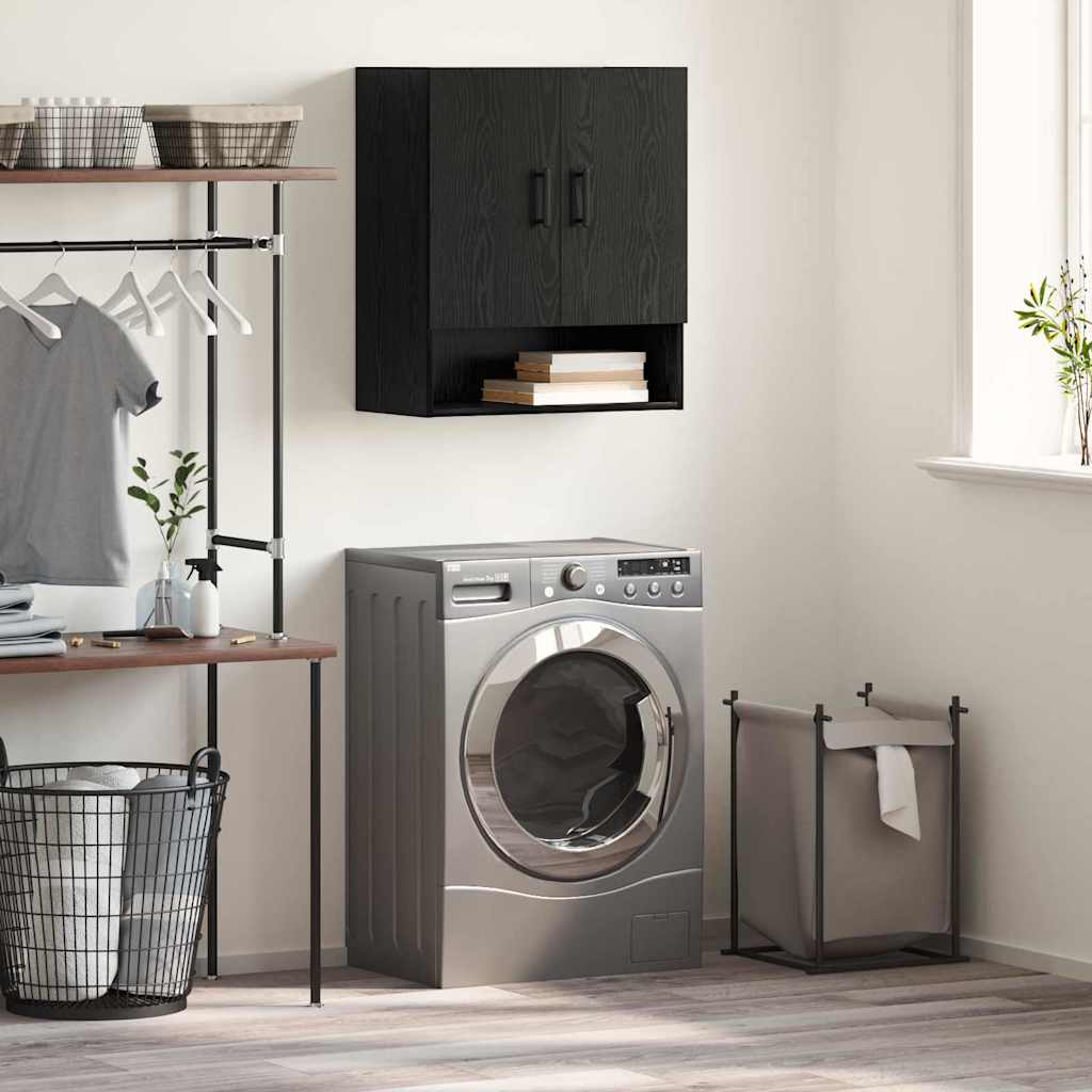 Wandschrank Schwarz Eichen-Optik 60 x 31 x 70 cm Holzwerkstoff