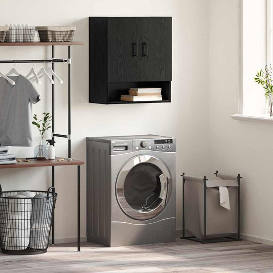 Wandschrank Schwarz Eichen-Optik 60 x 31 x 70 cm Holzwerkstoff