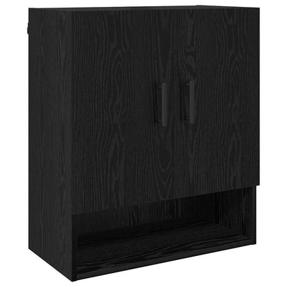 Wandschrank Schwarz Eichen-Optik 60 x 31 x 70 cm Holzwerkstoff