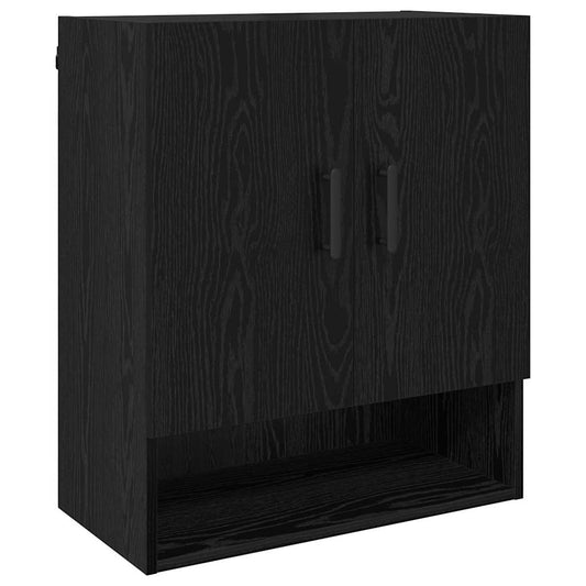 Wandschrank Schwarz Eichen-Optik 60 x 31 x 70 cm Holzwerkstoff
