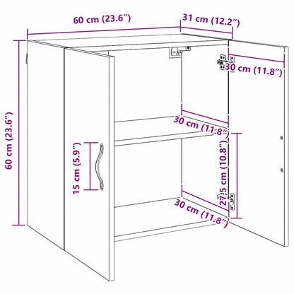 Wandschrank Wandmontiert Altholz 60 x 31 x 60 cm Holzwerkstoff