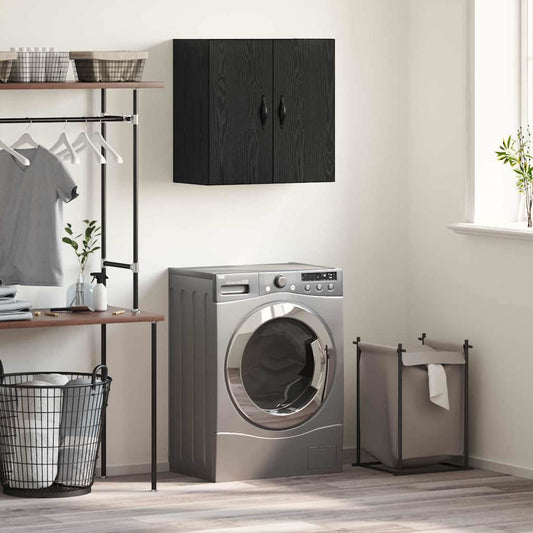 Wandschrank Schwarz Eichen-Optik 60 x 31 x 60 cm Holzwerkstoff