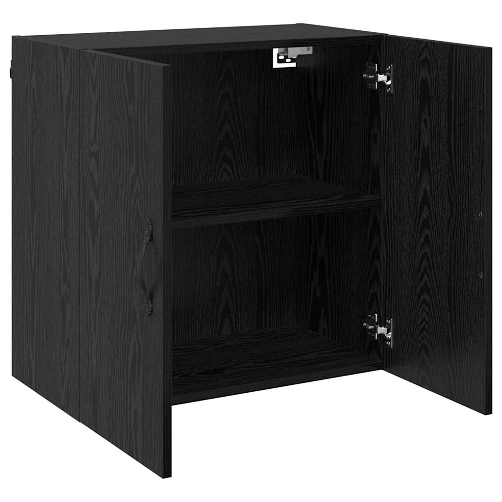 Wandschrank Schwarz Eichen-Optik 60 x 31 x 60 cm Holzwerkstoff