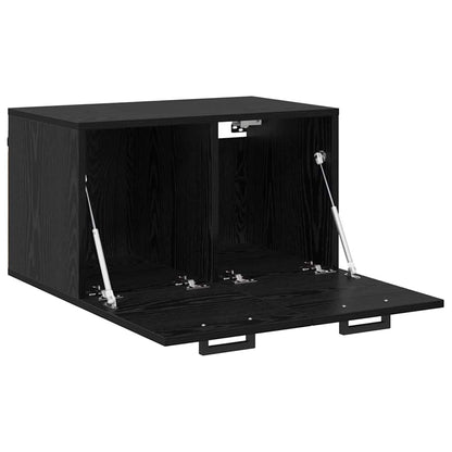 Wandschrank Wandmontiert Schwarz Eichen-Optik 60 x 36.5 x 35 cm