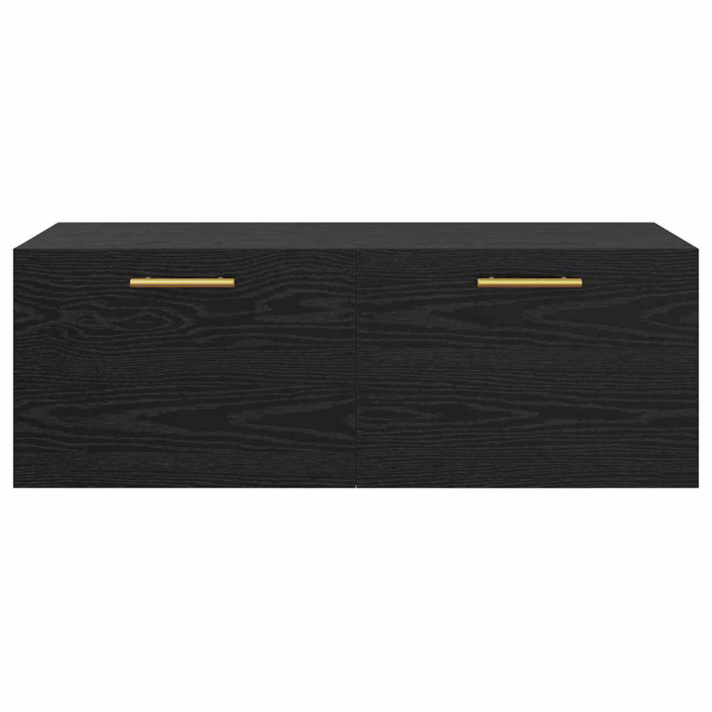 Wandschrank Schwarz Eichen-Optik 100 x 36,5 x 35 cm