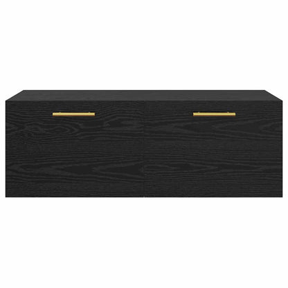 Wandschrank Schwarz Eichen-Optik 100 x 36,5 x 35 cm