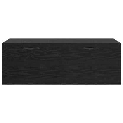 Wandschrank Schwarz Eichen-Optik 100 x 36,5 x 35 cm
