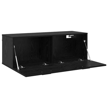 Wandschrank Schwarz Eichen-Optik 100 x 36,5 x 35 cm