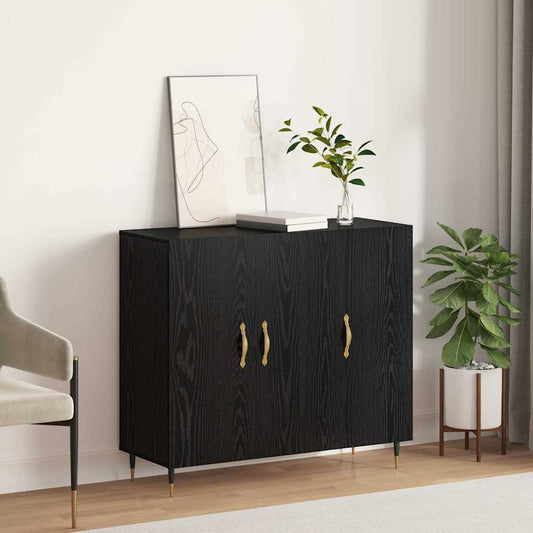 Sideboard Schwarz 90 x 34 x 80 cm Holzwerkstoff
