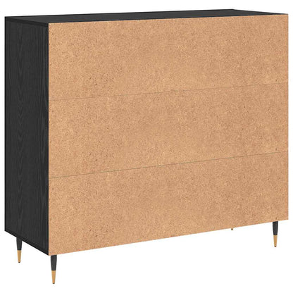 Sideboard Schwarz 90 x 34 x 80 cm Holzwerkstoff