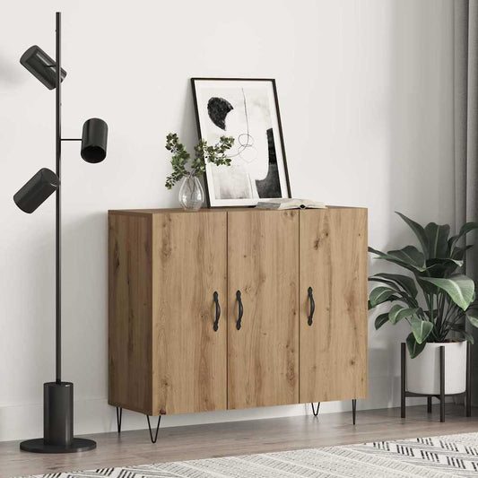 Sideboard Eiche handwerklich 90 x 34 x 80 cm Holzwerkstoff